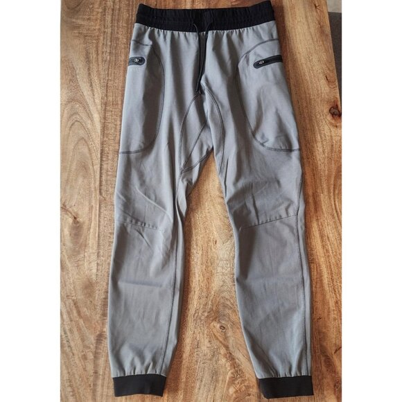 BYLT Joggers Mens Medium Gunmetal Gray Performance Zip Pockets Tapered Pants - Picture 1 of 8